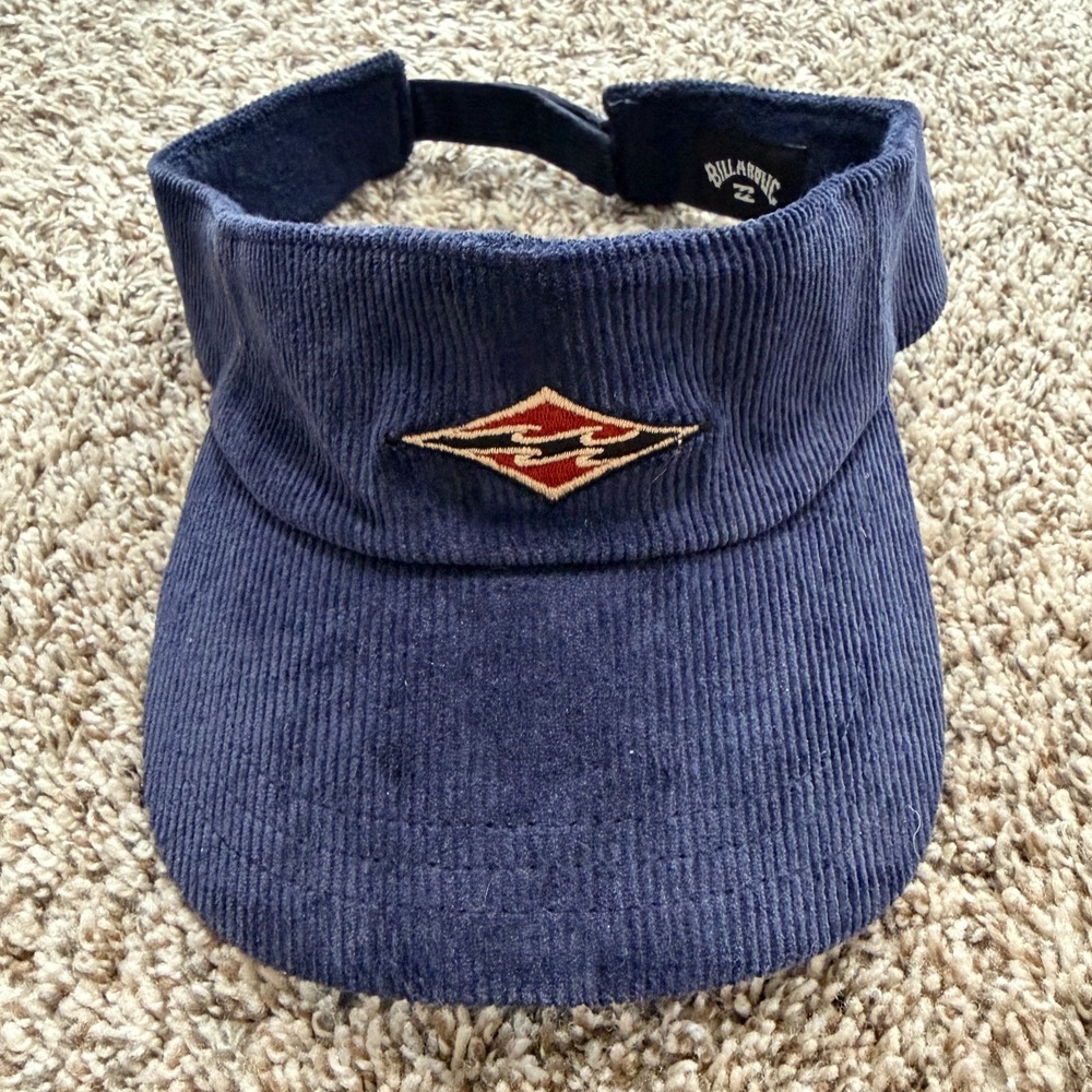 VTG Y2K Billabong Visor Retro Logo Blue Surf Classic Visor